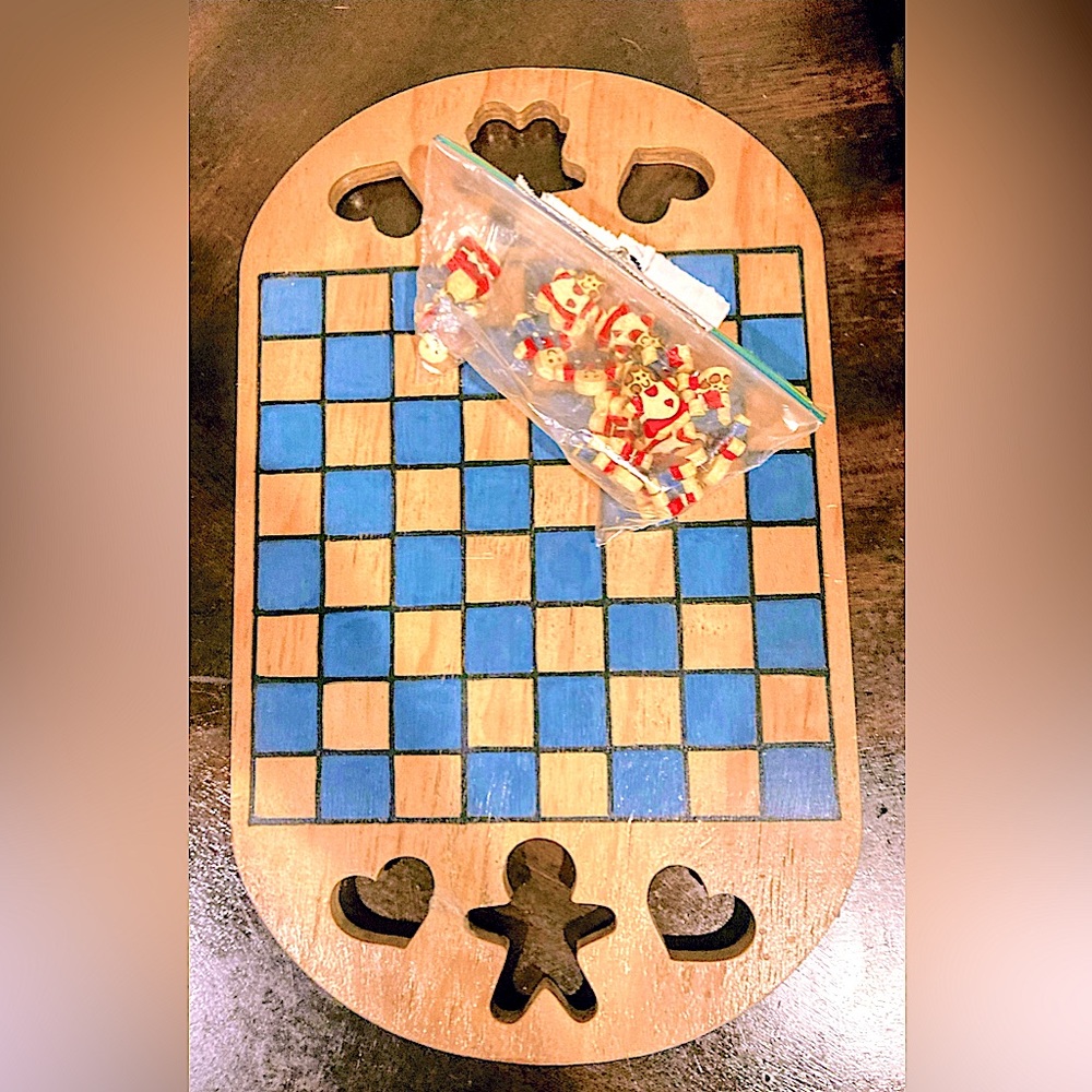 Vintage wooden checkerboard